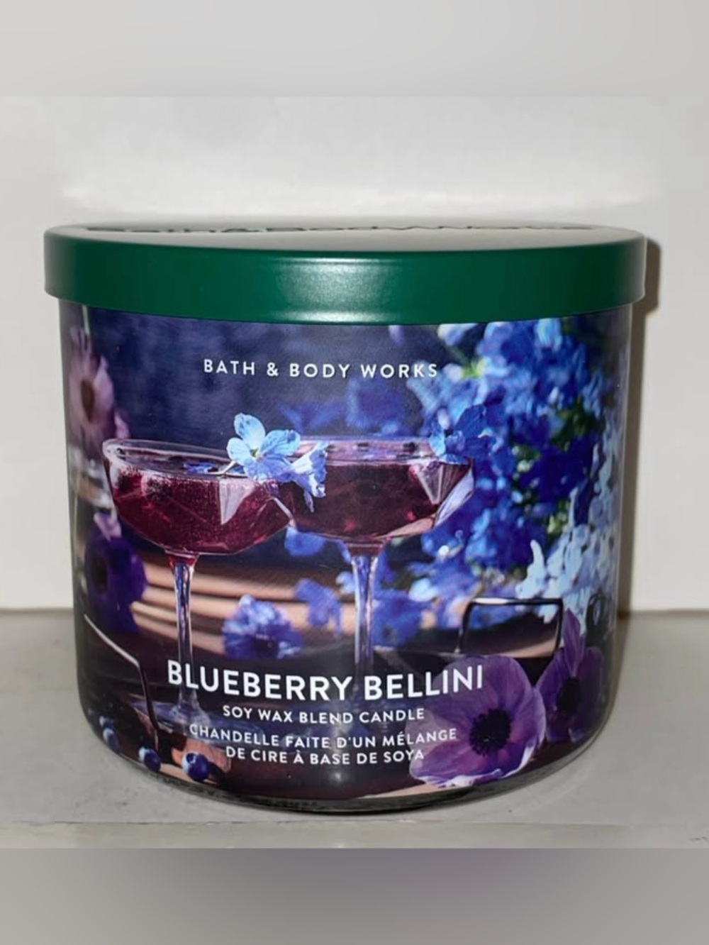 Bath & Body Works Blueberry Bellini Scented Candle 3 Wick Discontinued New